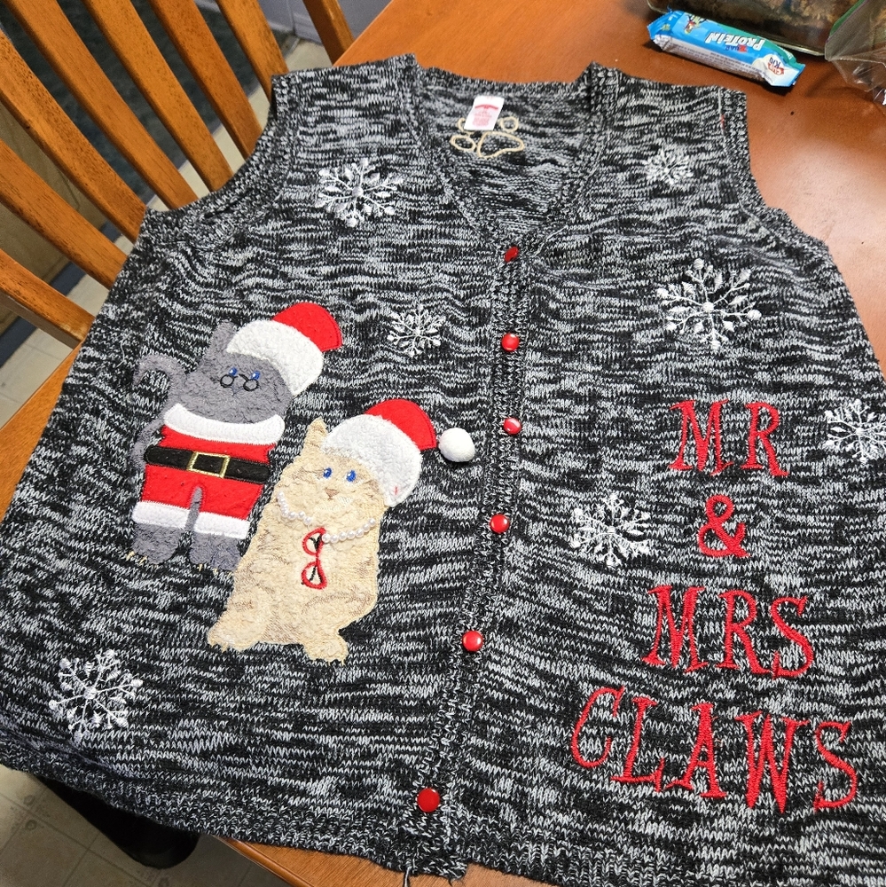 Festive Cat and Dog Christmas Sweater Vest